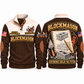 Blockmason Knowledge Carried Forward Sports Sweatshirt Brown front and back