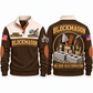Blockmason Masonry Crew Sports Sweatshirt Brown front and back