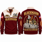 Blockmason Masonry Crew Sports Sweatshirt Jujube Red front and back