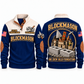 Blockmason Masonry Crew Sports Sweatshirt Navy front and back