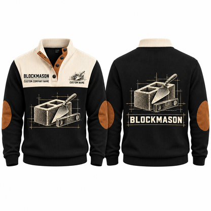 Blockmason Measured Craft Sports Sweatshirt Black front and back