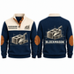 Blockmason Measured Craft Sports Sweatshirt Navy front and back