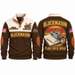 Blockmason Plan Check Build Sports Sweatshirt Brown front and back