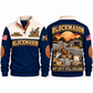 Blockmason Shift Finished Sports Sweatshirt Navy front and back
