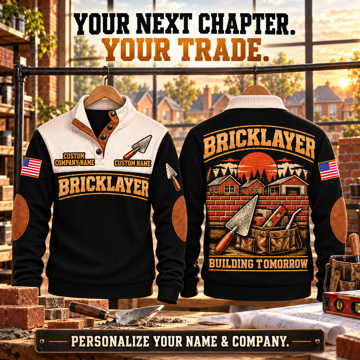 Bricklayer Building Tomorrow Sports Sweatshirt Black listing hero