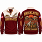 Bricklayer Building Tomorrow Sports Sweatshirt Jujube Red front and back