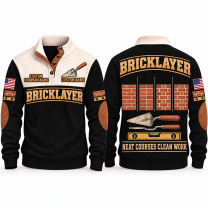 Bricklayer Clean Courses Sports Sweatshirt Black front and back