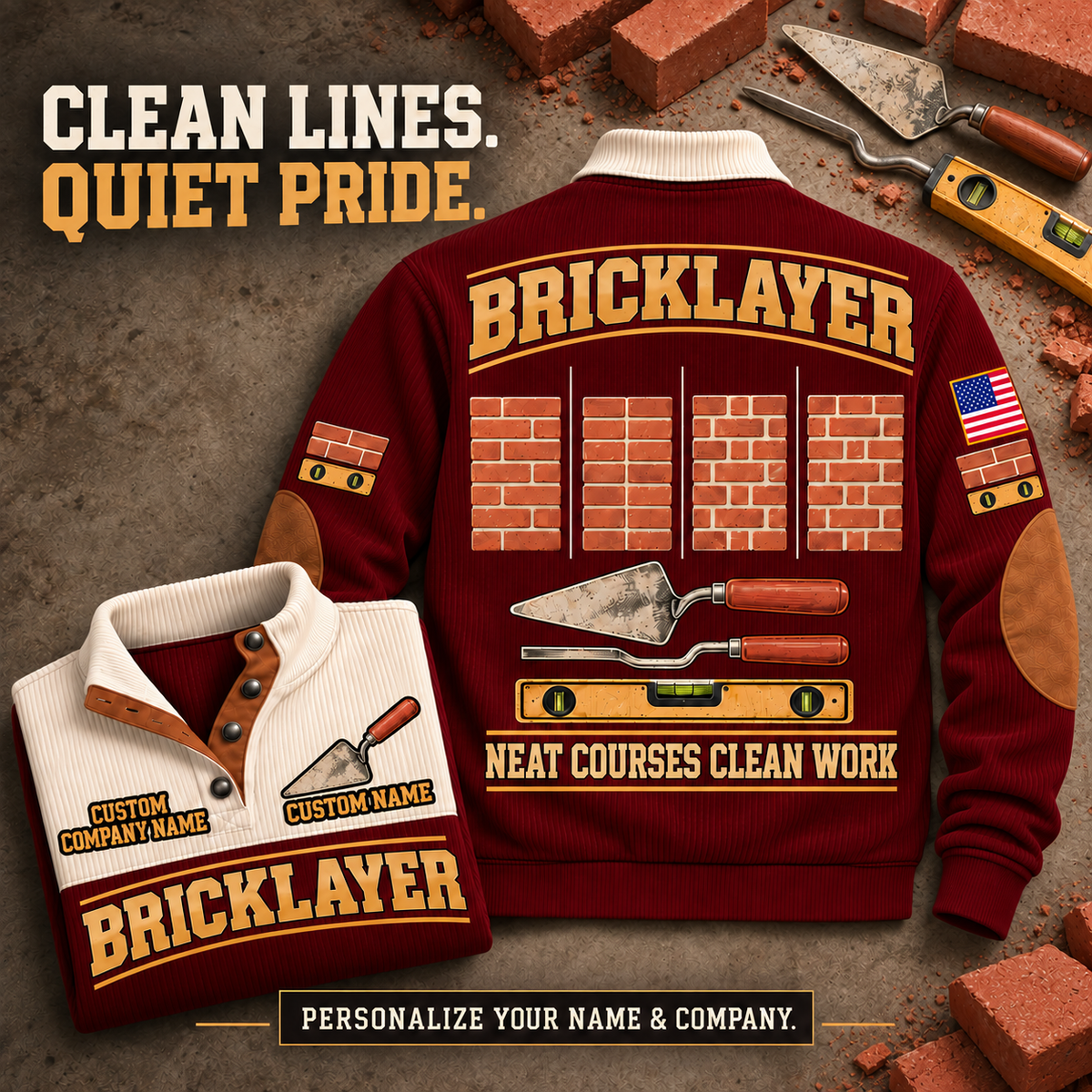 Bricklayer Clean Courses Sports Sweatshirt Jujube Red listing hero