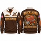 Bricklayer Course Perfection Sports Sweatshirt Brown front and back