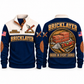 Bricklayer Course Perfection Sports Sweatshirt Navy front and back