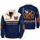 Bricklayer Heritage Collar Sports Sweatshirt Navy front and back