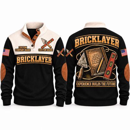 Bricklayer Knowledge Carried Forward Sports Sweatshirt Black front and back