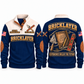 Bricklayer Knowledge Carried Forward Sports Sweatshirt Navy front and back