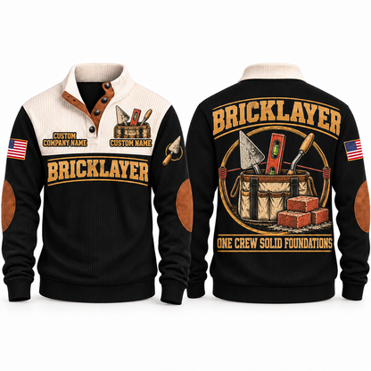 Bricklayer Masonry Crew Sports Sweatshirt Black front and back