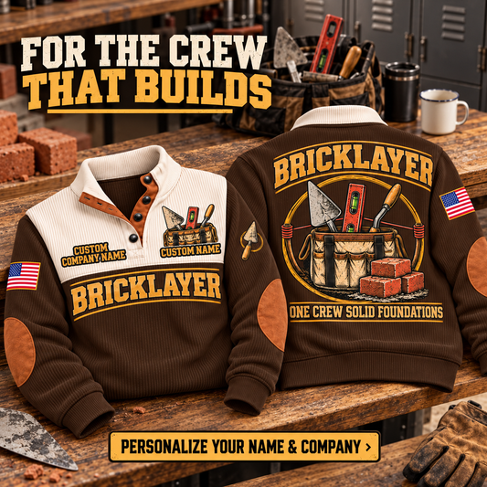 Bricklayer Masonry Crew Sports Sweatshirt Brown listing hero