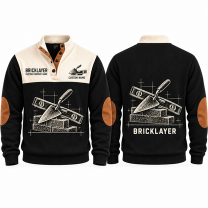 Bricklayer Measured Craft Sports Sweatshirt Black front and back