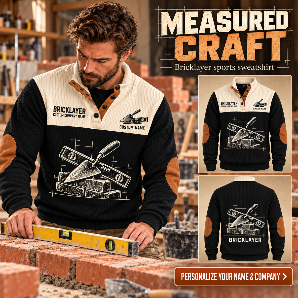 Bricklayer Measured Craft Sports Sweatshirt Black listing hero