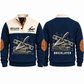 Bricklayer Measured Craft Sports Sweatshirt Navy front and back