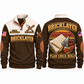 Bricklayer Plan Check Build Sports Sweatshirt Brown front and back