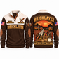 Bricklayer Shift Finished Sports Sweatshirt Brown front and back