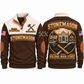 Stonemason Building Main Street Sports Sweatshirt Brown front and back