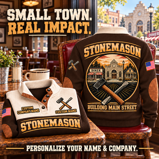 Stonemason Building Main Street Sports Sweatshirt Brown listing hero