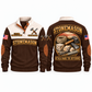 Stonemason Built With Care Sports Sweatshirt Brown front and back