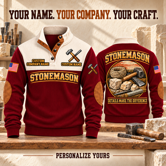 Stonemason Built With Care Sports Sweatshirt Jujube Red listing hero