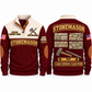 Stonemason Clean Courses Sports Sweatshirt Jujube Red front and back