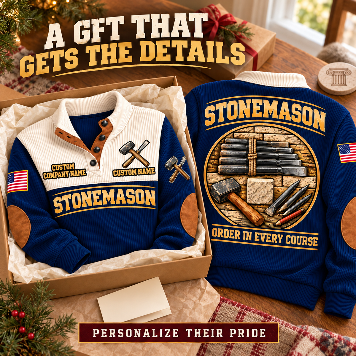 Stonemason Course Perfection Sports Sweatshirt Navy listing hero