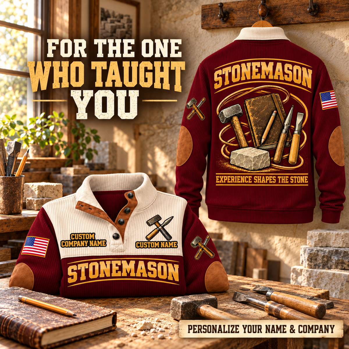 Stonemason Knowledge Carried Forward Sports Sweatshirt Jujube Red listing hero
