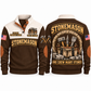 Stonemason Masonry Crew Sports Sweatshirt Brown front and back