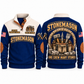 Stonemason Masonry Crew Sports Sweatshirt Navy front and back