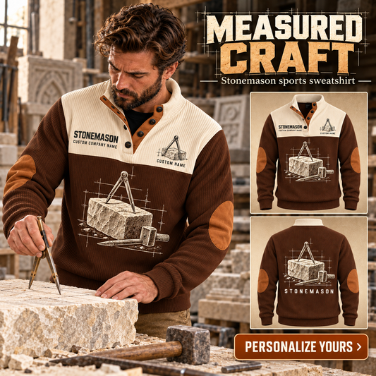 Stonemason Measured Craft Sports Sweatshirt Brown listing hero