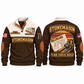 Stonemason Plan Check Build Sports Sweatshirt Brown front and back