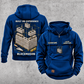 Blockmason Built on Experience Vintage Hoodie Dark Blue front and back