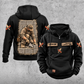 Blockmason Daily Commitment Portrait Vintage Hoodie Black front and back