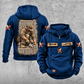 Blockmason Daily Commitment Portrait Vintage Hoodie Dark Blue front and back