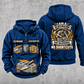 Blockmason Heritage Crest Vintage Hoodie Dark Blue front and back