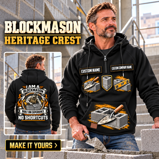 Blockmason Heritage Crest Vintage Hoodie Black listing hero