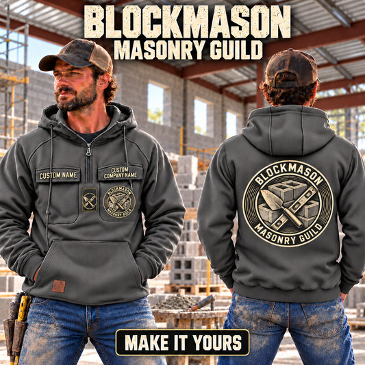 Blockmason Masonry Guild Vintage Hoodie Dark Gray listing hero