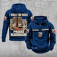 Blockmason Proud Walk Vintage Hoodie Dark Blue front and back