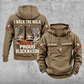 Blockmason Proud Walk Vintage Hoodie Kaki front and back