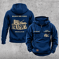 Bricklayer Builders Yard Stories Vintage Hoodie Dark Blue front and back