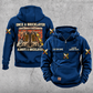 Bricklayer Once and Always Vintage Hoodie Dark Blue front and back