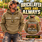 Bricklayer Once and Always Vintage Hoodie Kaki listing hero with original folded front hem