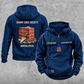 Bricklayer Sharp Edge Society Vintage Hoodie Dark Blue front and back