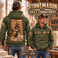 Stonemason Daily Commitment Portrait Vintage Hoodie Military Green listing hero