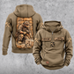 Stonemason Daily Commitment Portrait Vintage Hoodie Kaki front and back