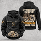 Stonemason Never Ends Vintage Hoodie Black front and back